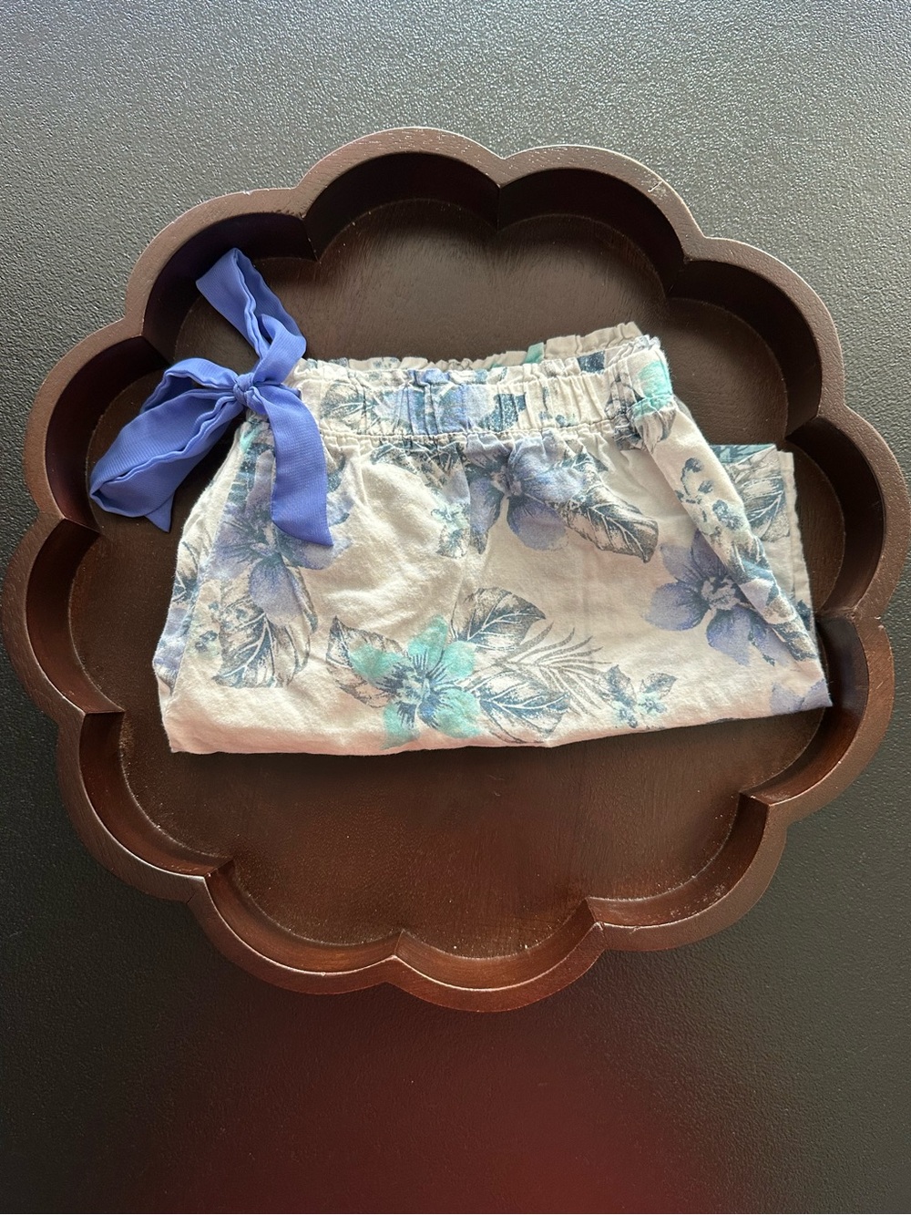 Women’s Sonoma Floral Pajama Shorts with Blue Bow Size S